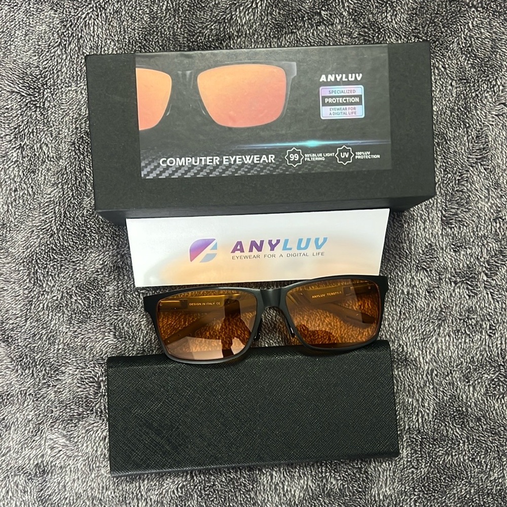 Black and Orange Computer Eyewear Glasses